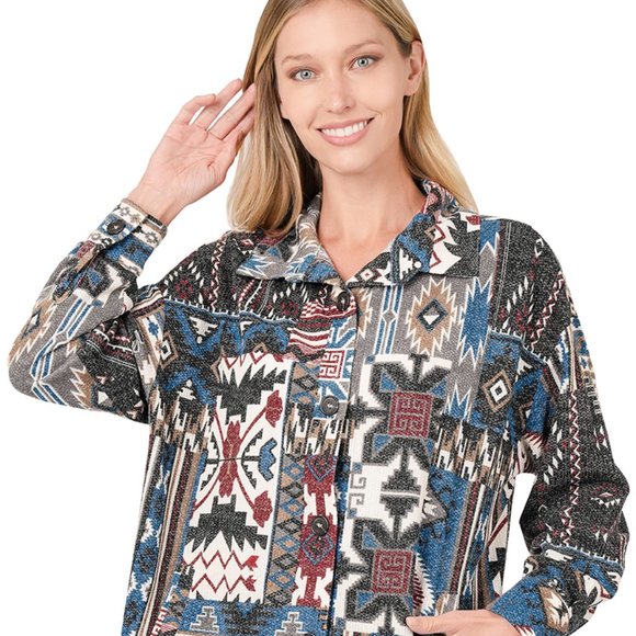 Aztec Oversized Shacket - Picture 3 of 6